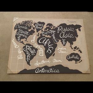 Brand new canvas map of the world